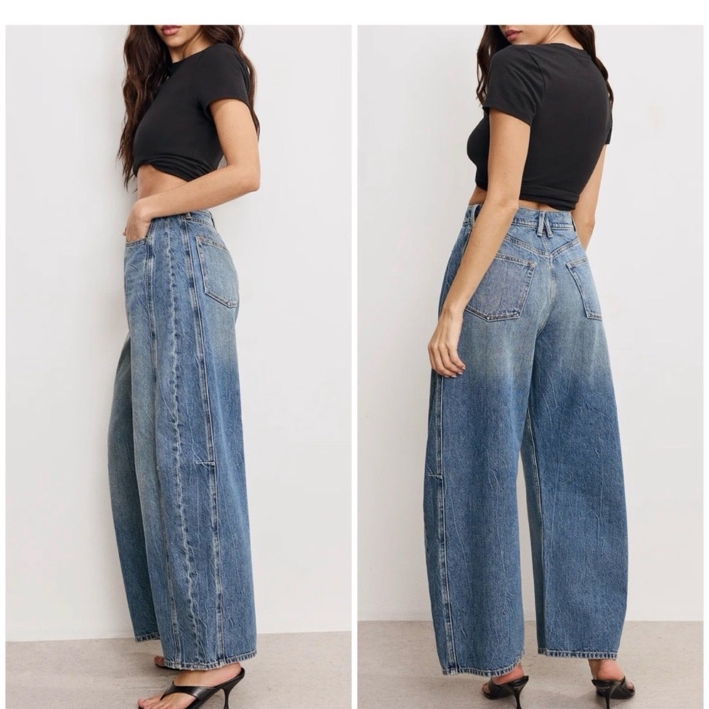 Good American Extreme barrel jeans Size 4 NEW MSRP $179